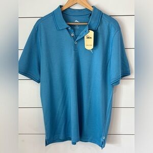 NWT Tommy Bahama Blue Striped Polo Large